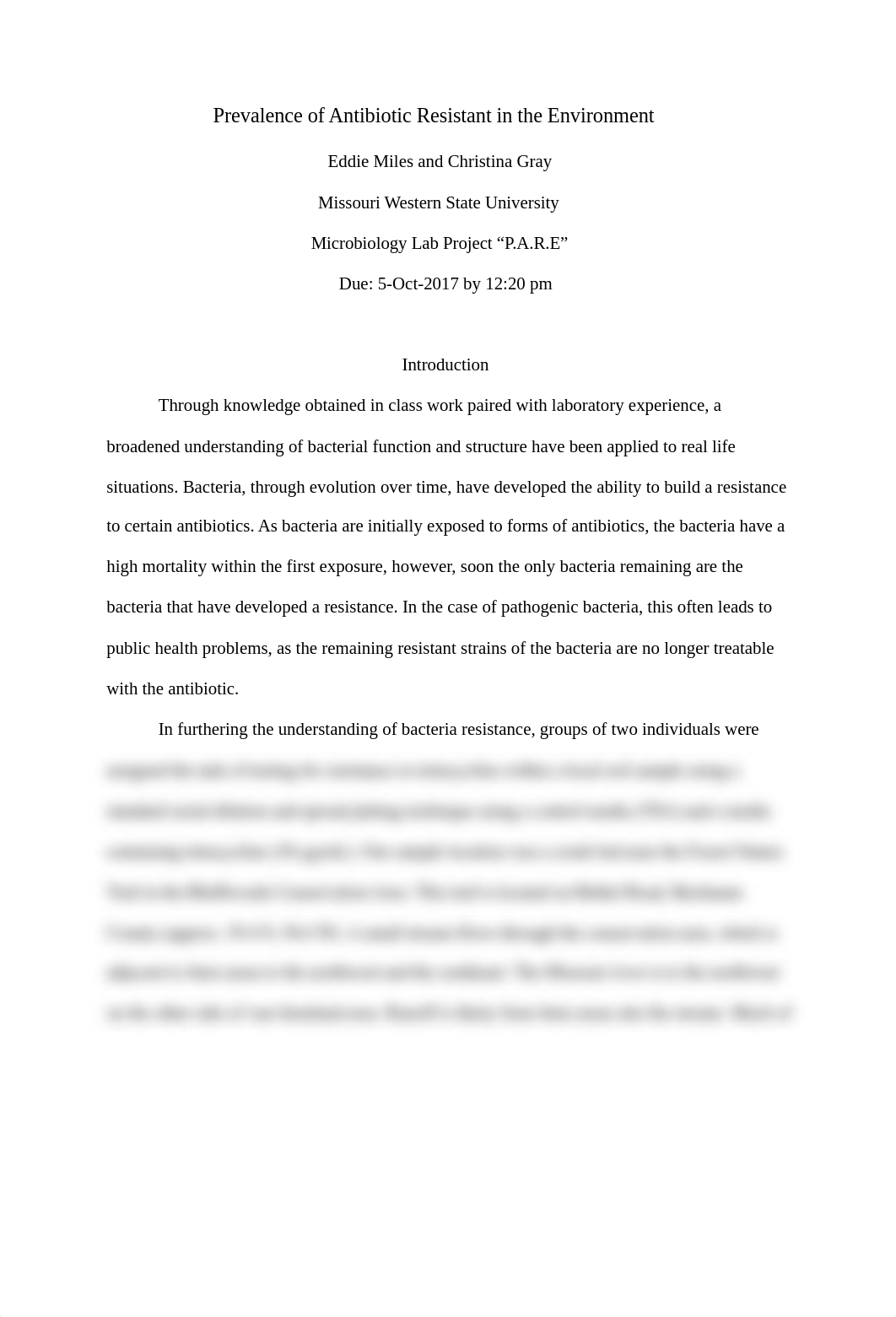 Prevalence of Antibiotic Resistant in the Environment final draft.docx_dm3um8t5k2b_page1