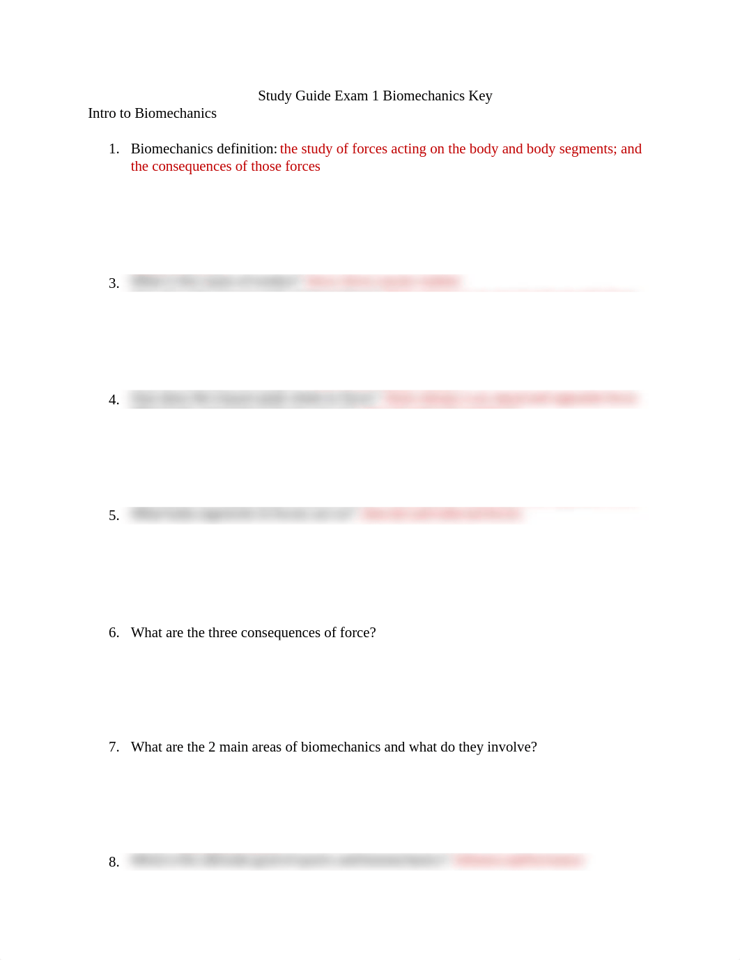 Study Guide Exam 1 Biomechanics key.docx_dm3unp98yvn_page1