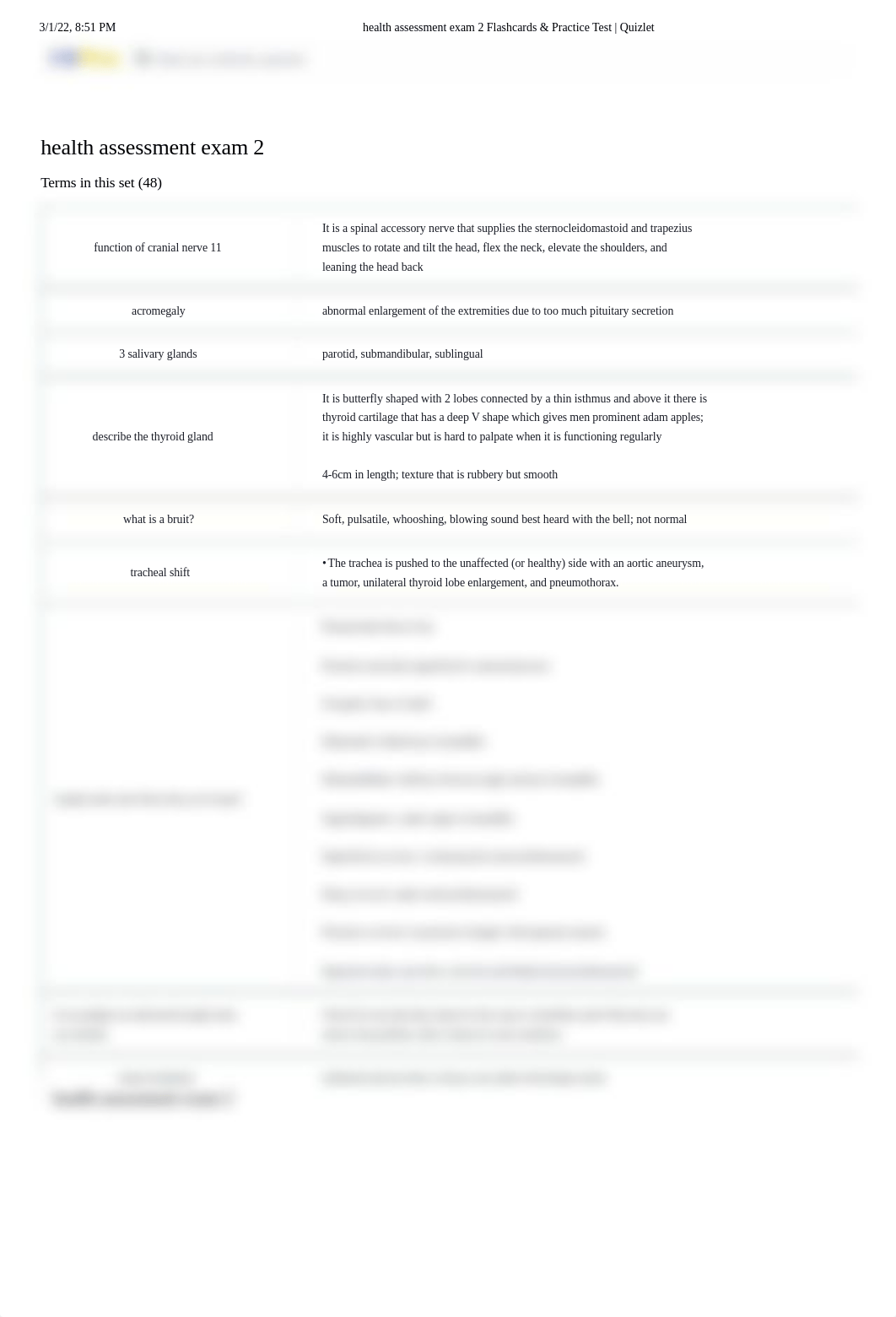 health assessment exam 2 Flashcards & Practice Test _ Quizlet.pdf_dm4f2y0vt06_page1