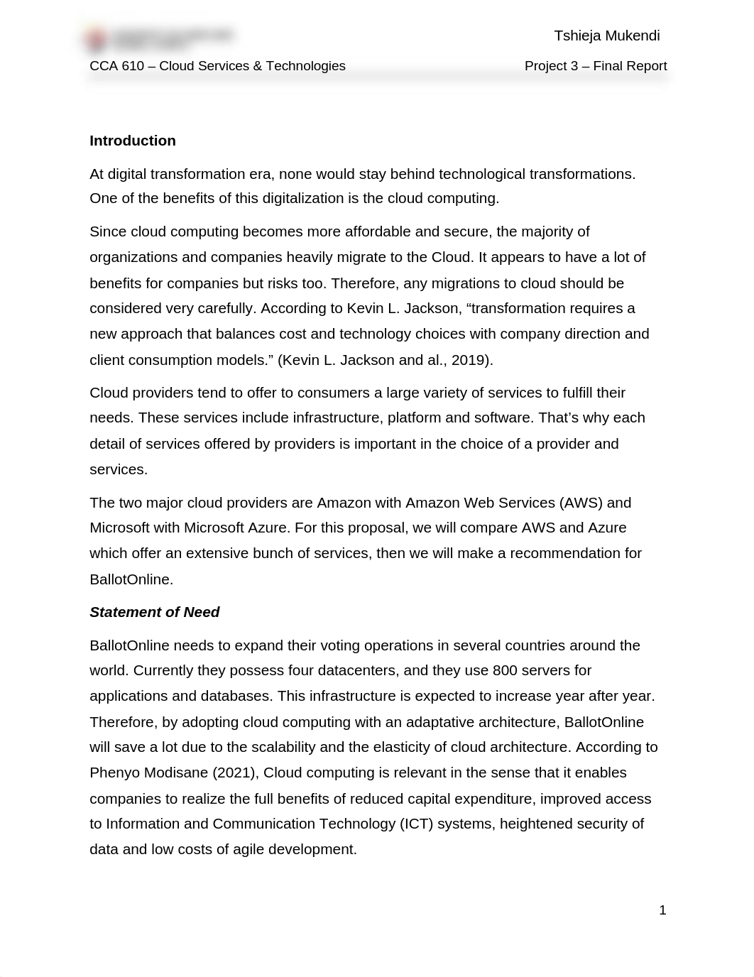 Project 3 - Final Report Evaluating AWS and Azure.docx_dm4z1w3o0xa_page2