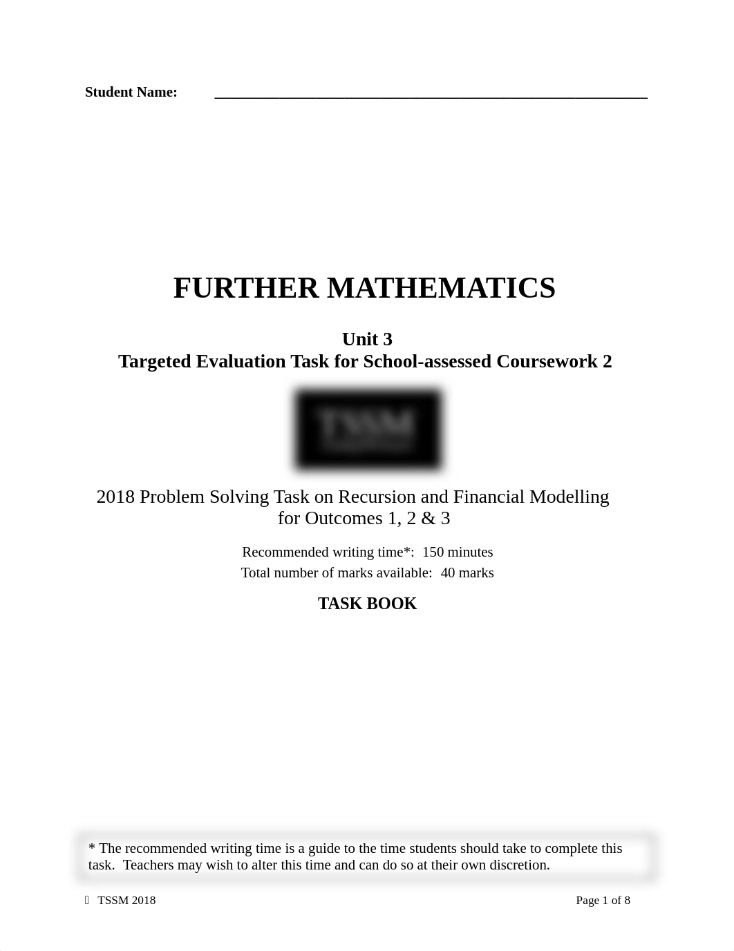 Further Mathematics 2018 Unit 3 Outcome 1,2,3 TET 2 - Problem Solving Task.pdf_dm5gmf27v51_page1