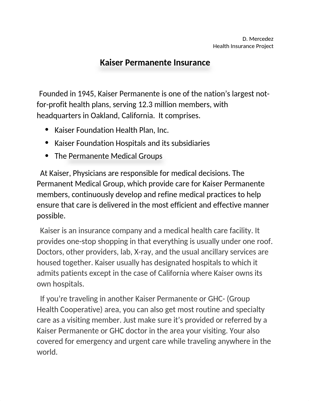 Kaiser Permanente Insurance-DM rport.docx_dm5ovm4h2mb_page1