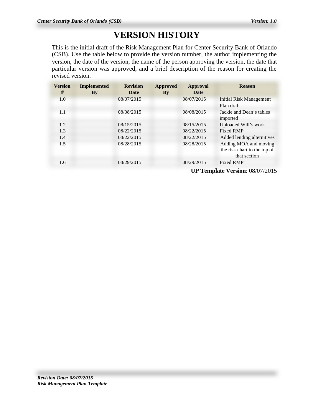 Center Security Bank of Orlando (CSB) Risk Management Plan Version 1.6_dm6gy11b24k_page2