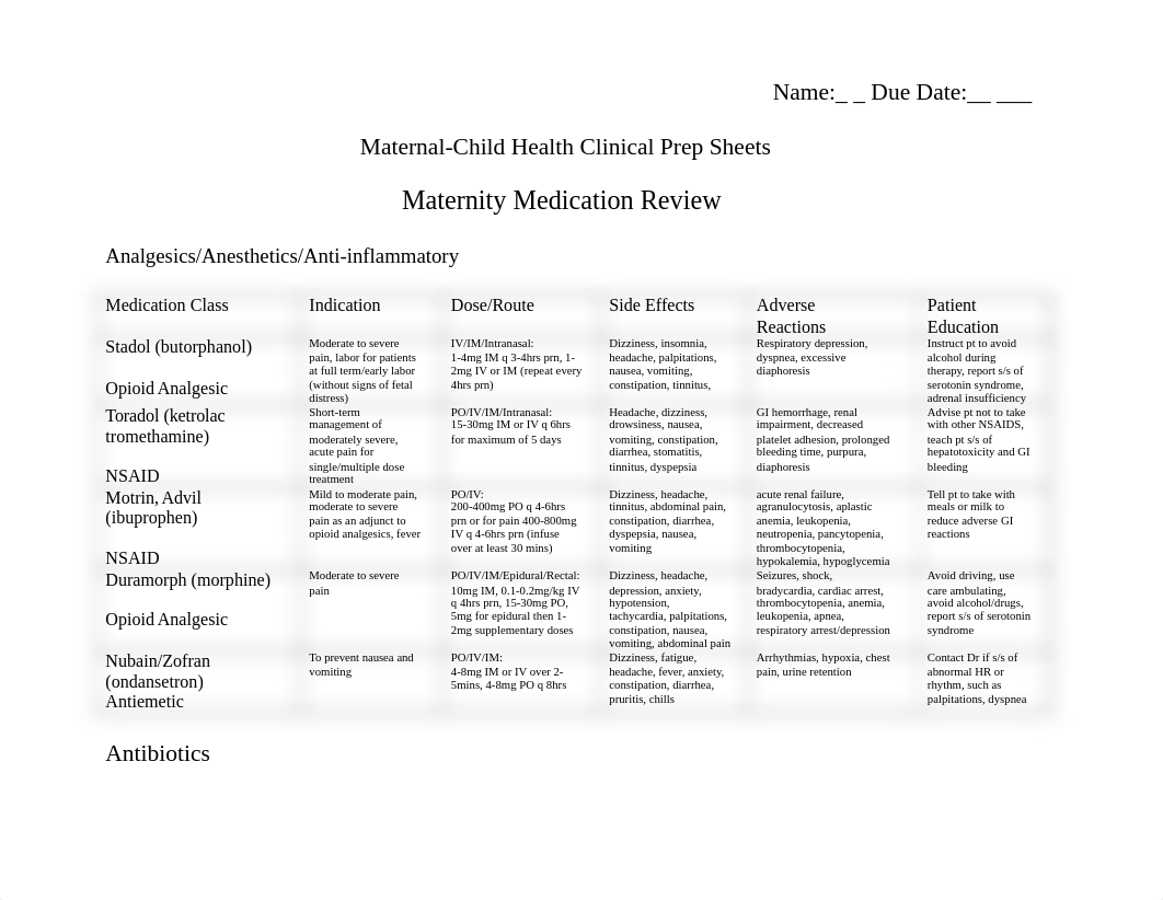 Maternal-Child Health Clinical Study Guide Worksheets.docx_dm6ovt7uxr4_page1