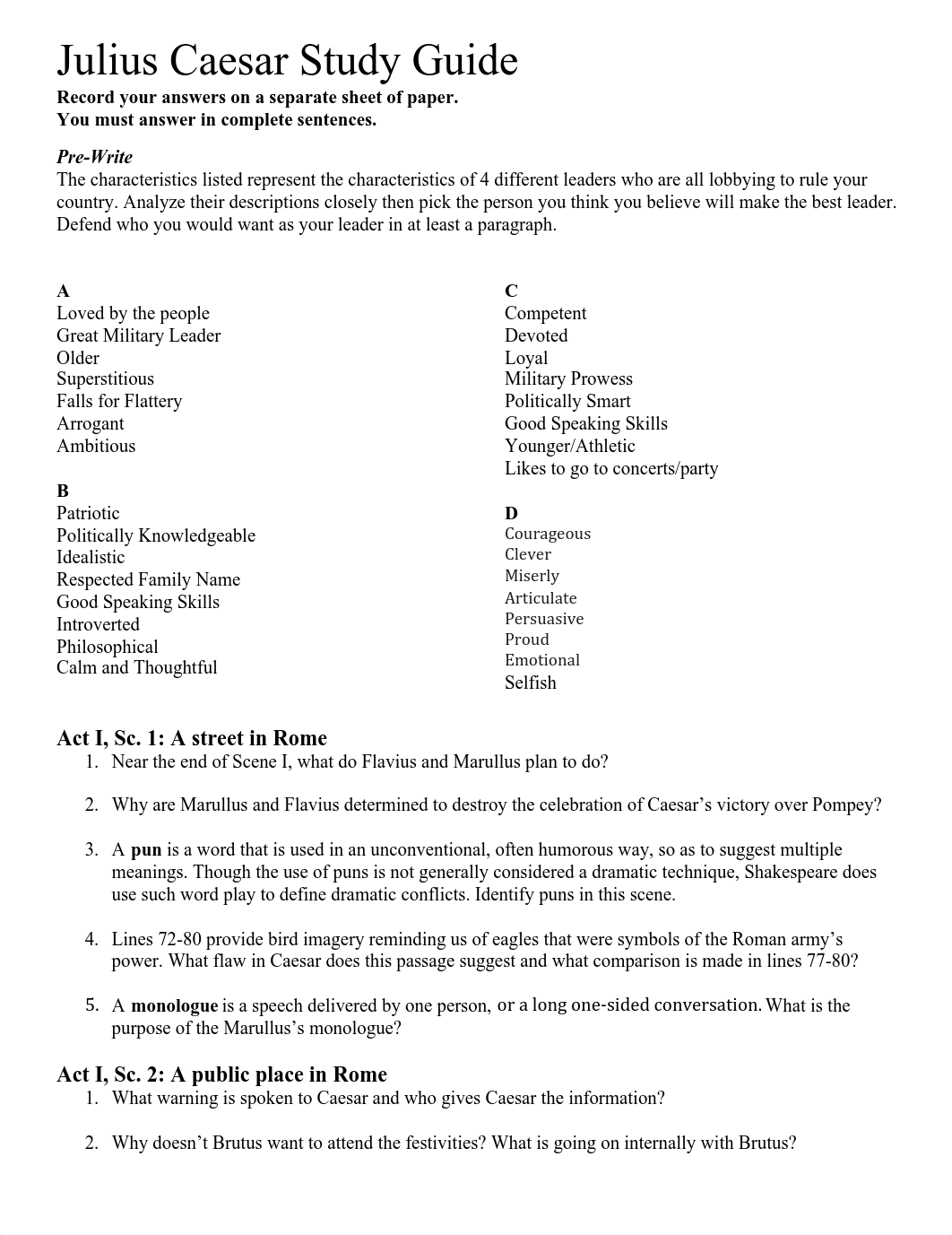 Julius Caesar Study Guide.pdf_dm7882dma1j_page1