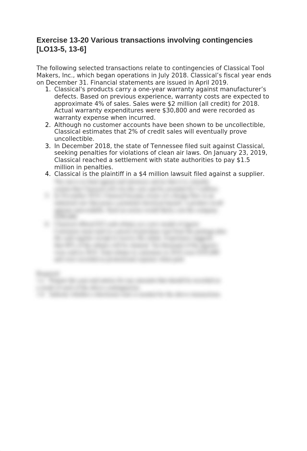 Exercise 13-20 Various transactions involving contingencies .docx_dm79hzmd992_page1