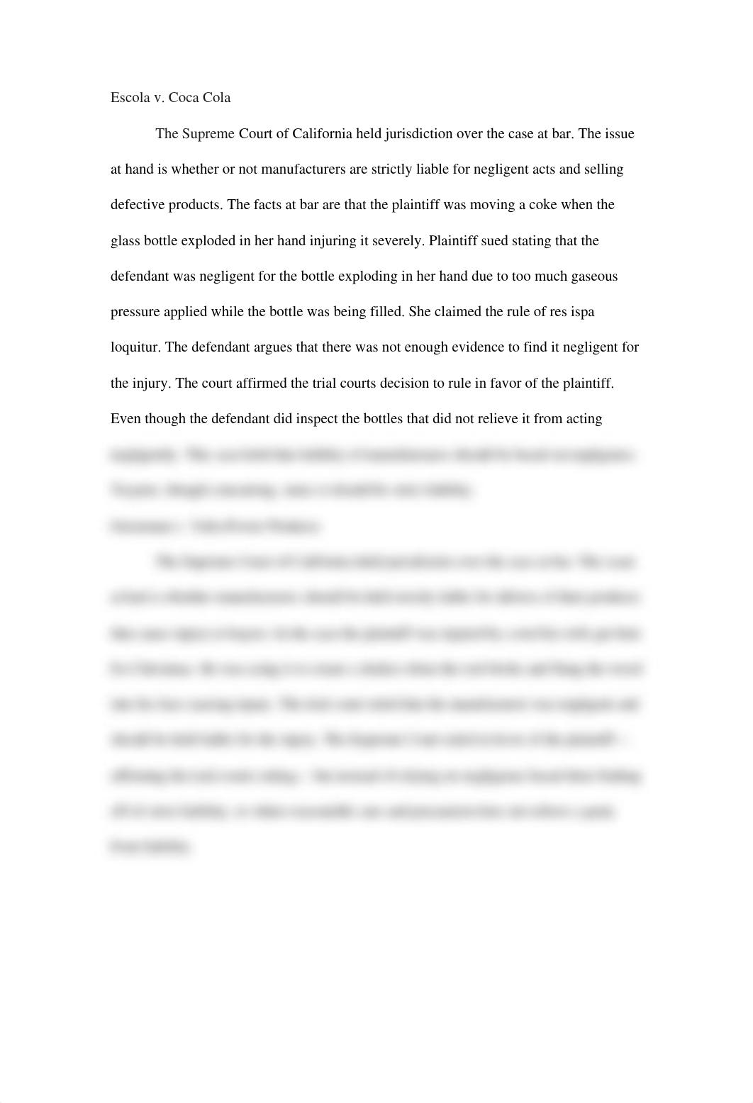 Escola v. Coca Cola  The Supreme Court of California held jurisdiction over the case at bar. The iss_dm7ptq6vjfp_page1