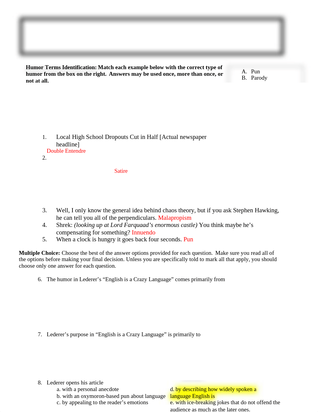 Humor Unit Test hogs16KEY.docx_dm7x08k7v34_page2