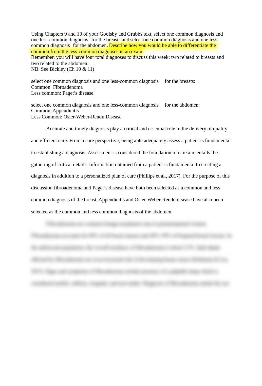 Discussion 7.1- Common and Less-Common Diagnoses for the Breasts and Abdomen.docx_dm817e5irk8_page1