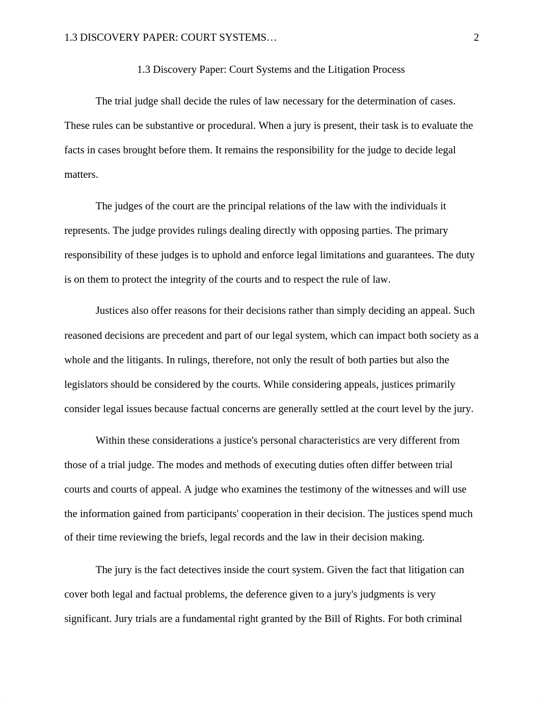 1.3 Discovery Paper - Court Systems and the Litigation Process - Brandi Chambers.docx_dm838u0zwxf_page2