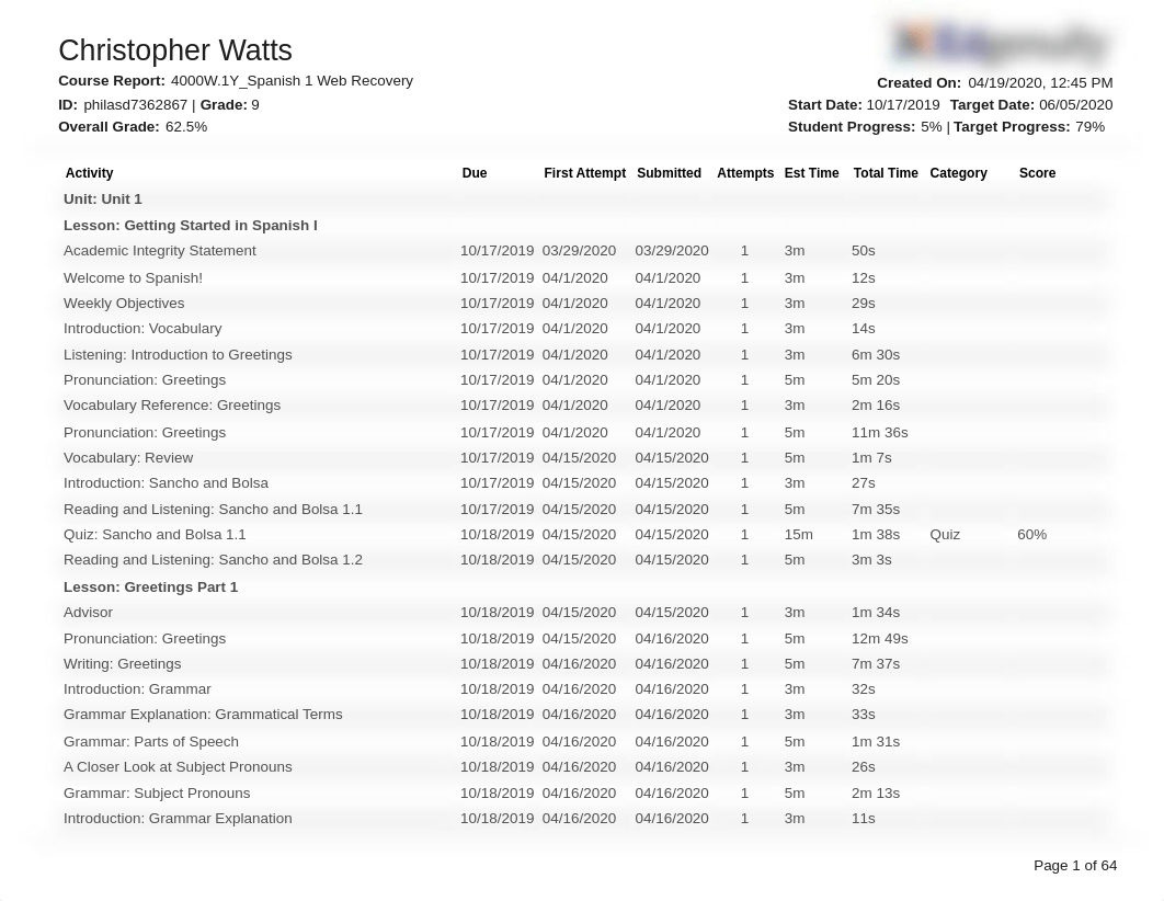 CourseReport_04_19_2020_WattsChristopher_4000W.1Y_Spanish1WebRecovery.pdf_dm8u8mgh23b_page1