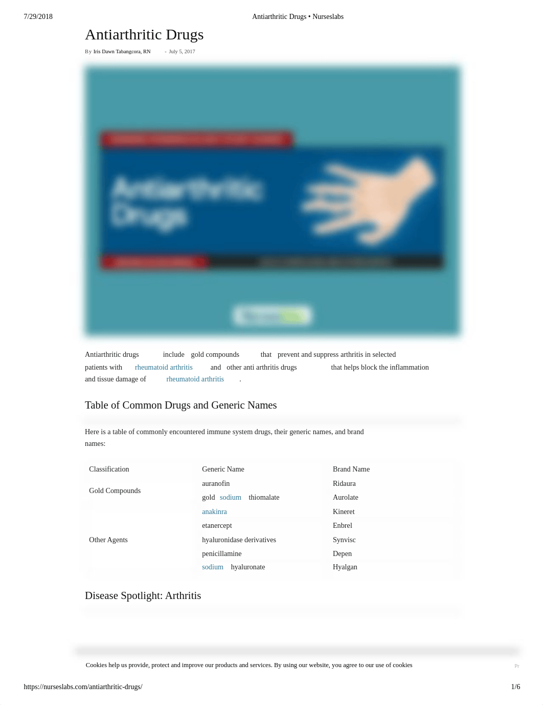 Antiarthritic Drugs Nursing Pharmacology Study Guide.pdf_dm99qdkkbtq_page1
