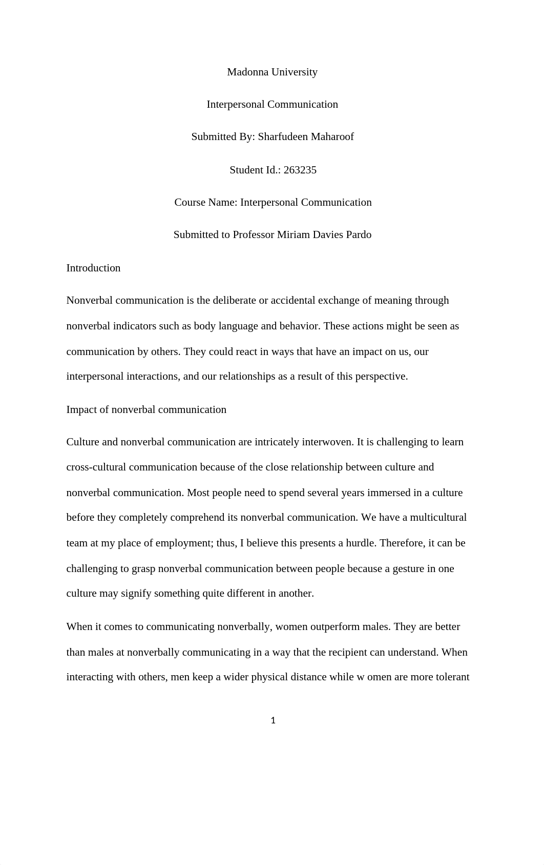 Reflection 2 Non verbal communication.docx_dm9ma1s8nzm_page1