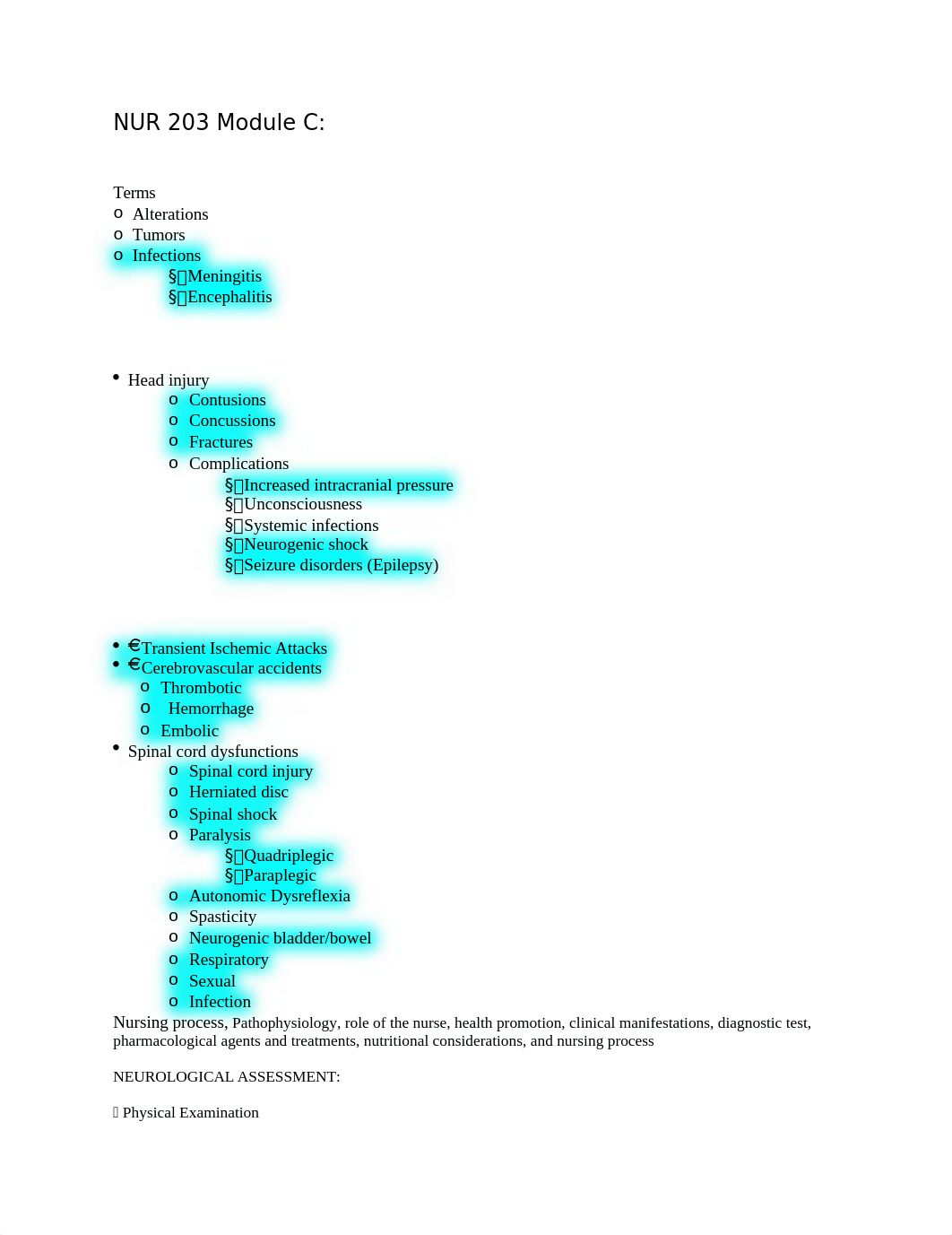 NUR 203 MODULE C Study Guide RR 1.docx_dmbothm9r12_page1