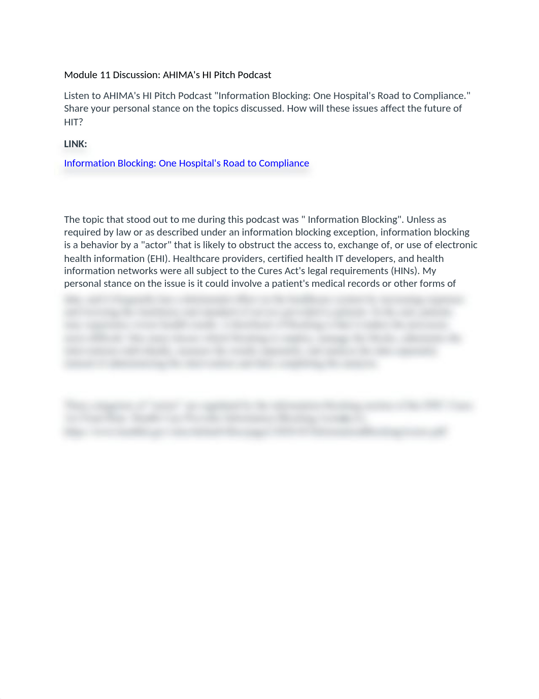 Module 11 Discussion AHIMA's HI Pitch Podcast.docx_dmbphmc47l7_page1