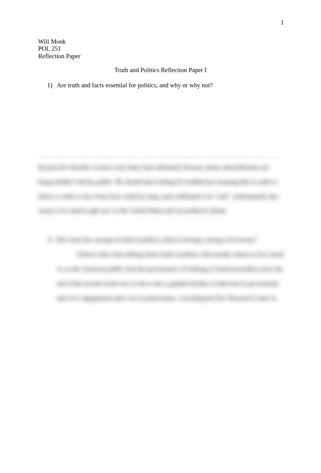 Truth and Politics reflection paper .pdf_dmbqld5otni_page1