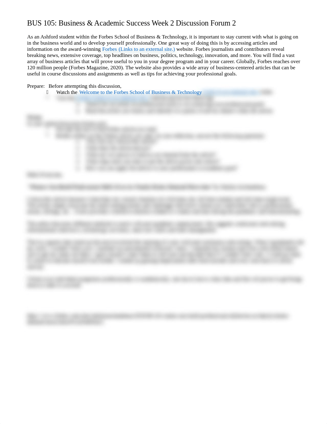 BUS 105 Business & Academic Success Week 2 Discussion Forum 2.docx_dmcigb8e5ms_page1