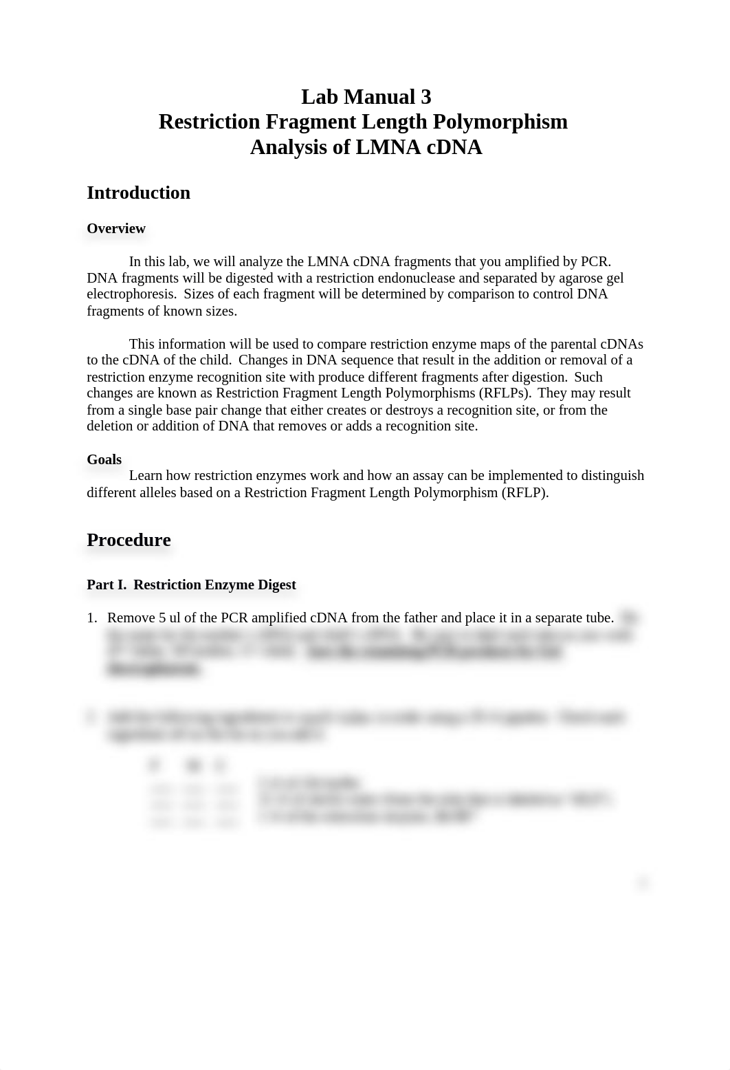 Lab Manual 3 - Restriction Fragment Length Polymorphism Analysis of LMNA cDNA (F'22).docx_dmcms4sxnif_page1