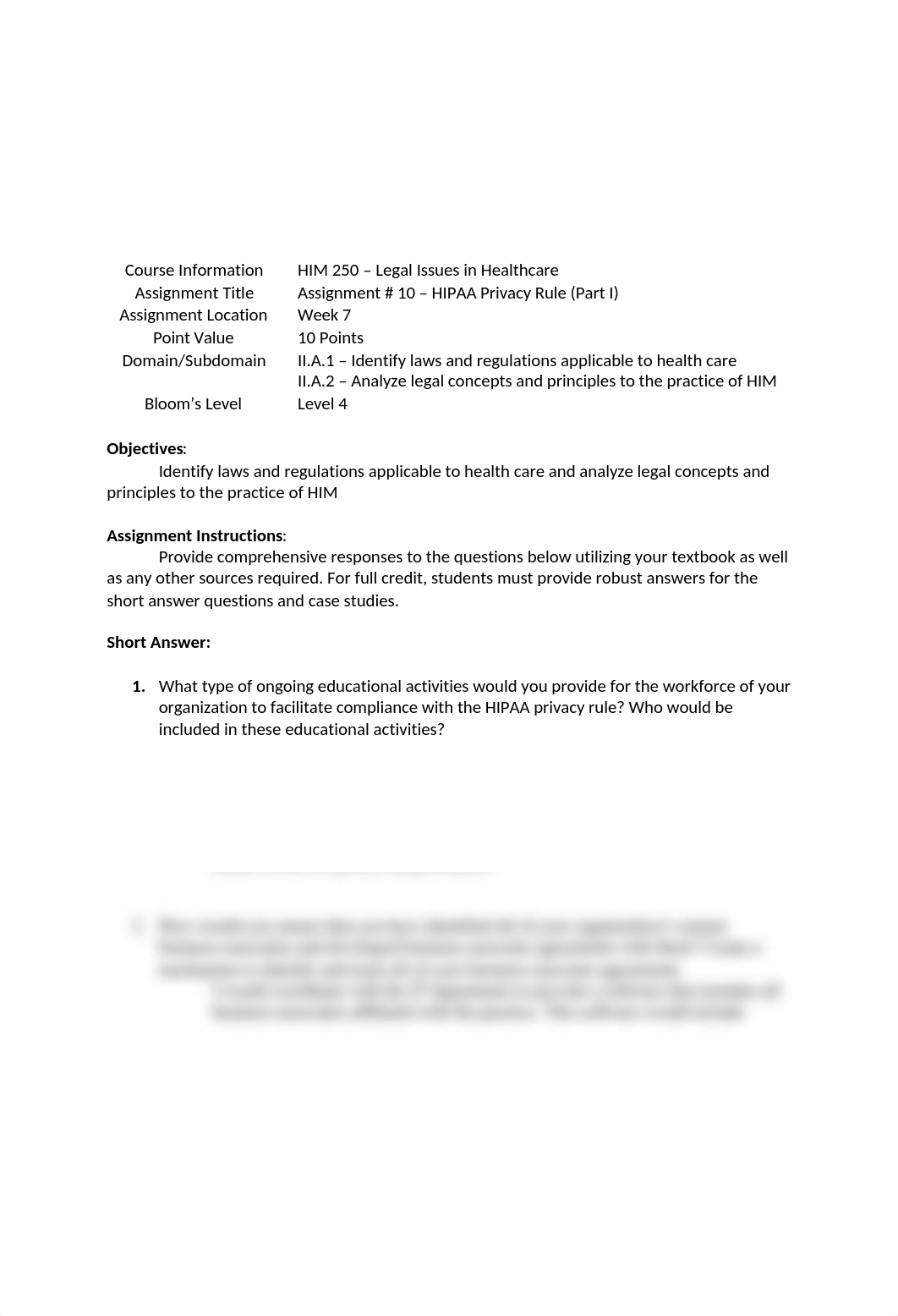 Assignment # 10 - HIPAA Privacy Rule Part I.docx_dmcszjoyh06_page1