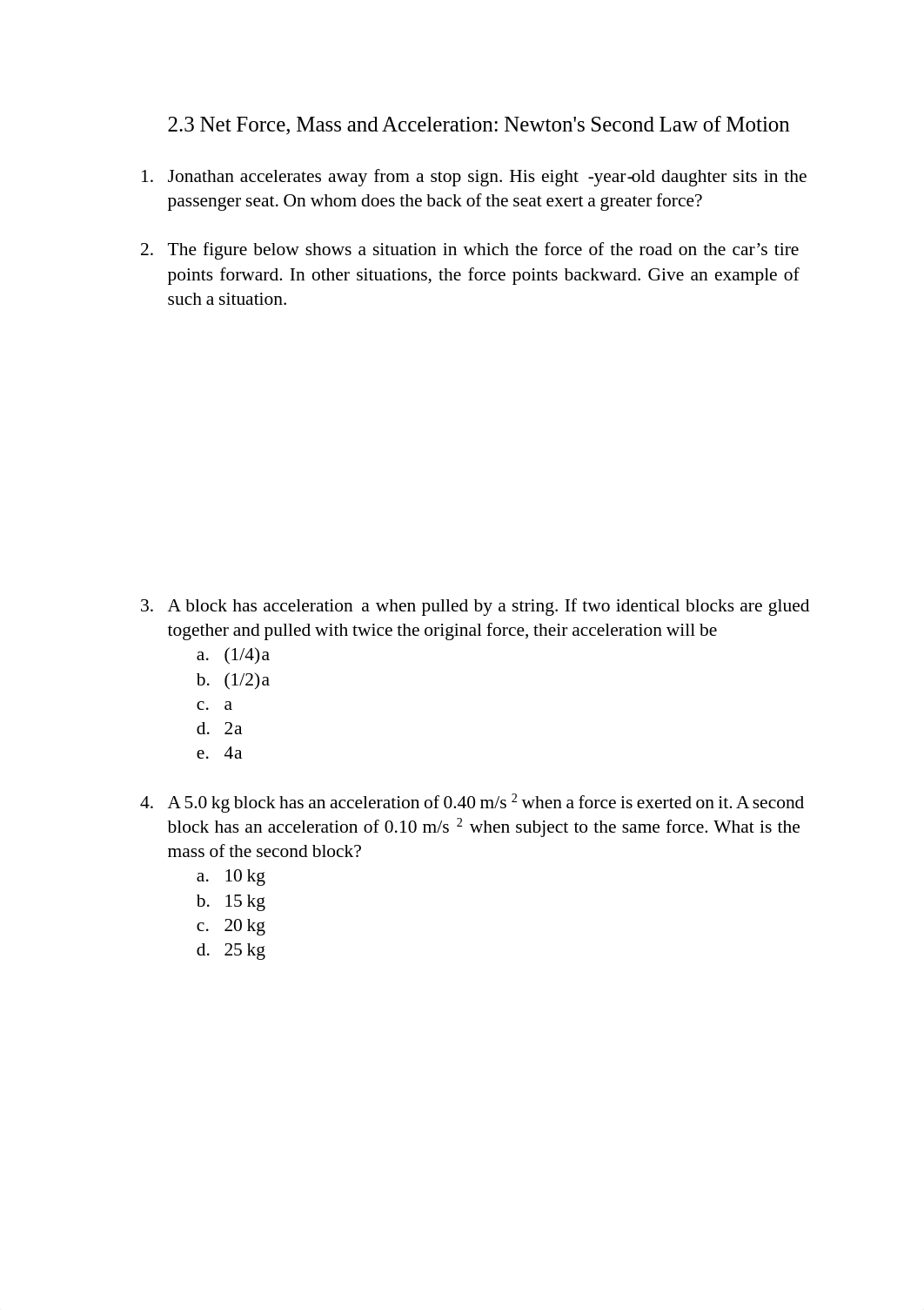 2.3 Net Force, Mass and Acceleration - Newton's Second Law of Motion practice questions.pdf_dmd0wmudtsy_page1