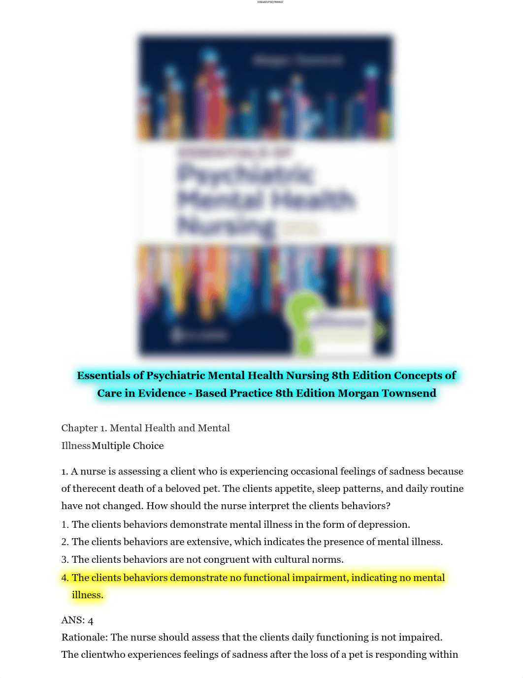 Essentials of Psychiatric Nursing Test Bank.pdf_dmd6gbnbhpz_page1