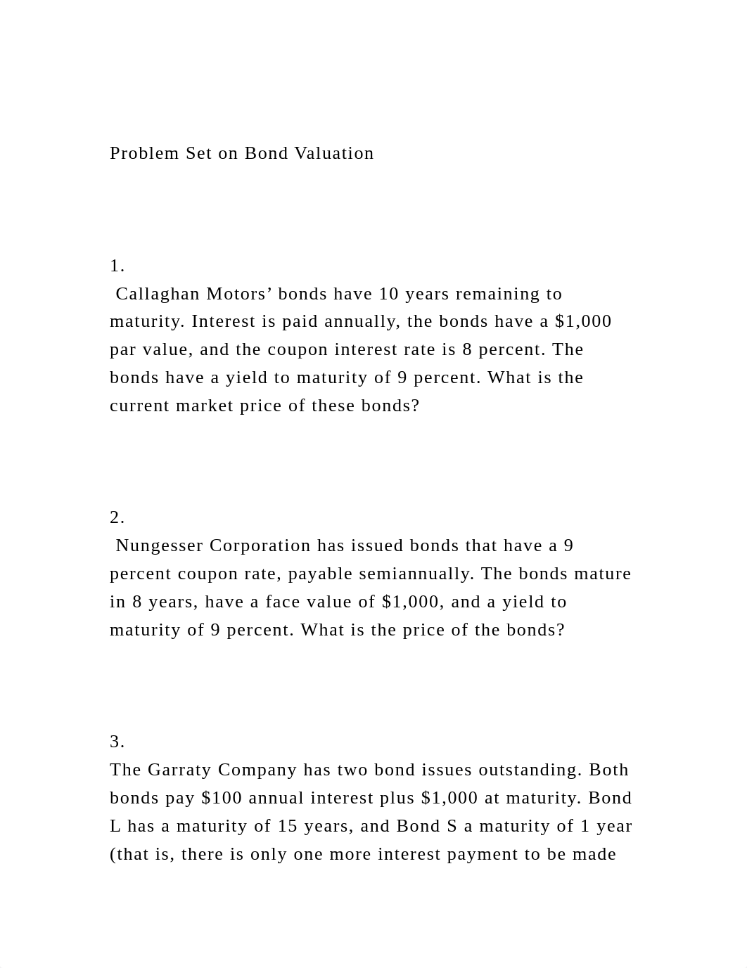 Problem Set on Bond Valuation1. Callaghan Motors' bonds .docx_dmdqh6pyotn_page2