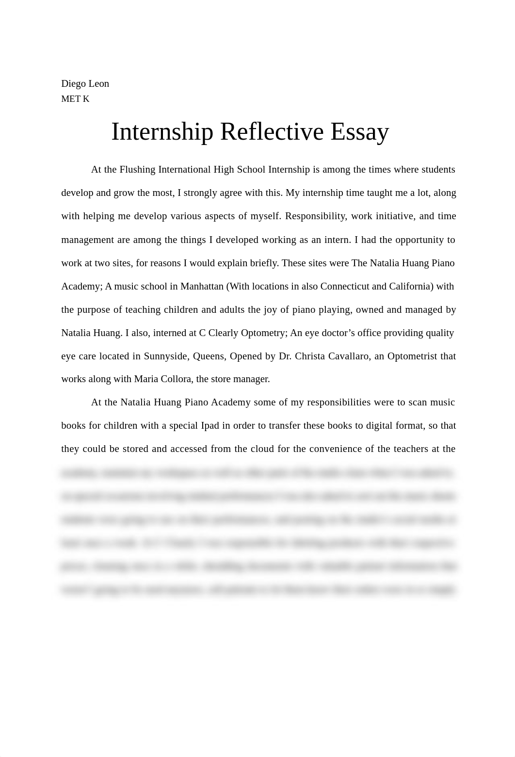 Internship Reflective Essay - Diego Leon_dmdqxzrjf1a_page1