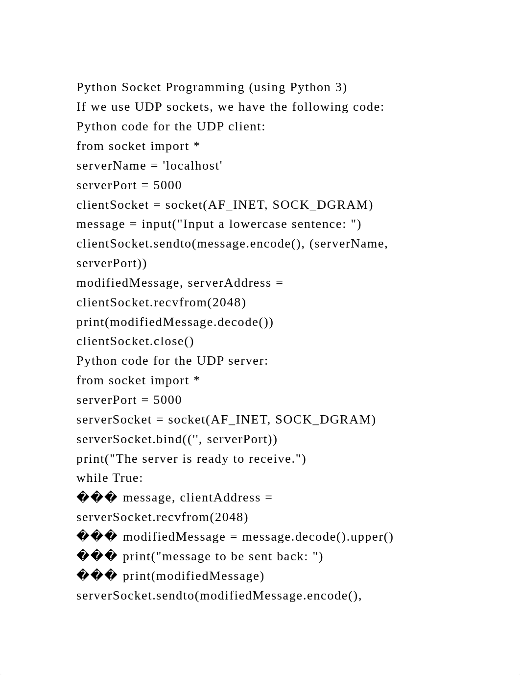 Python Socket Programming (using Python 3)If we use UDP sockets, w.docx_dmdu30c11ay_page2
