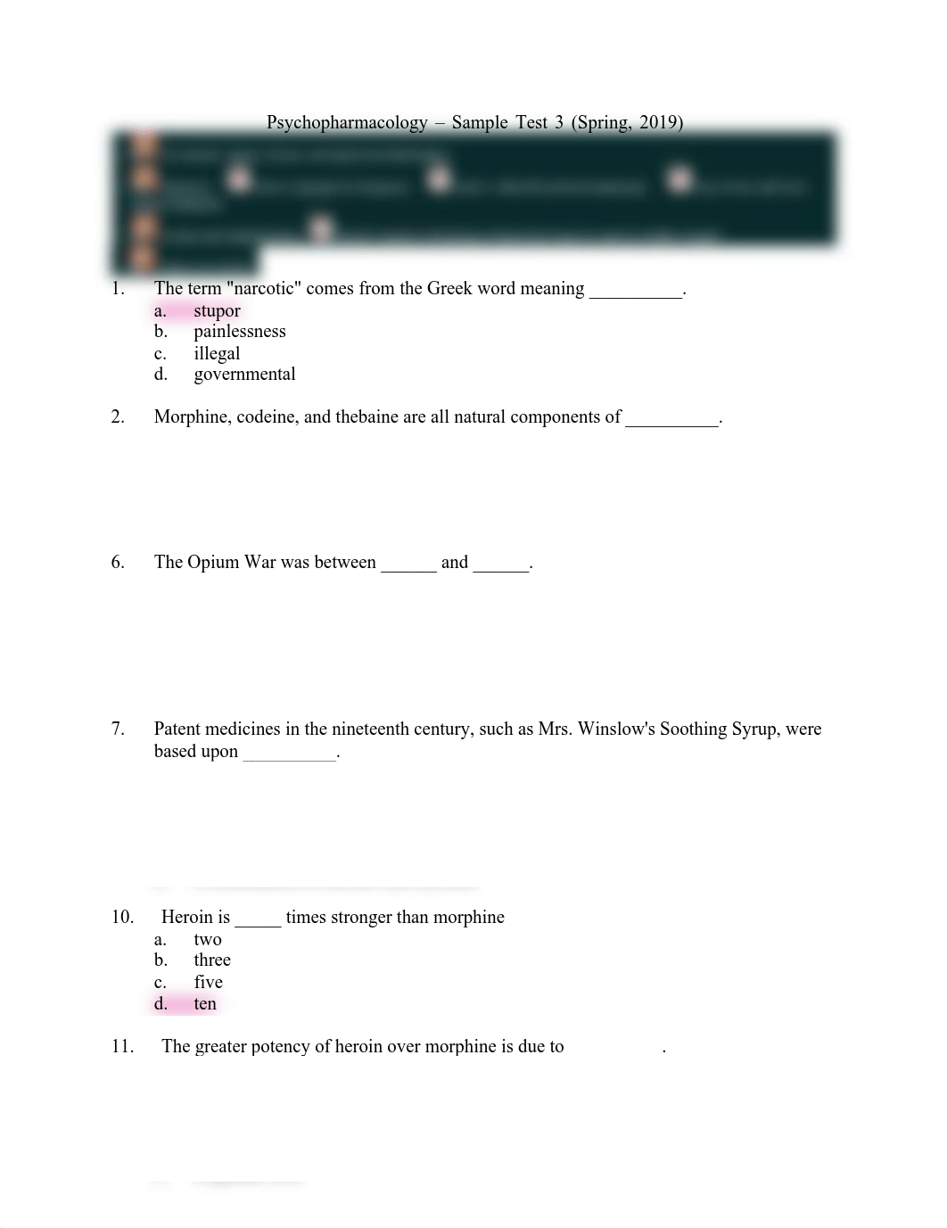 Psychopharmacology - Sample Test 3 (Spring, 2019).pdf_dmdzy0m02nu_page1