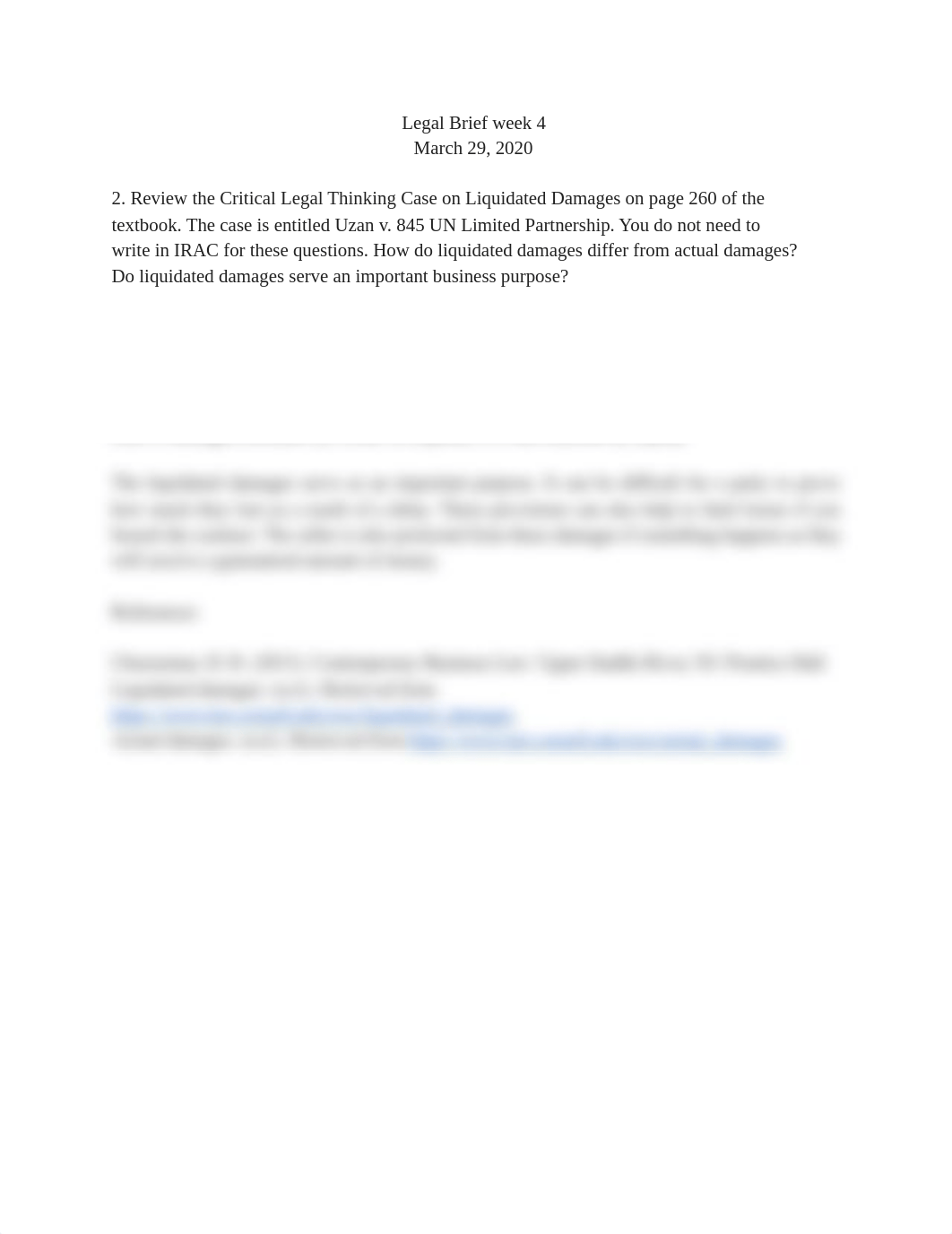 540 BUS - BUSINESS LAW - LEGAL BRIEF WEEK4 - Uzan v. 845 UN Limited Partnership.pdf_dme216kl5gb_page1