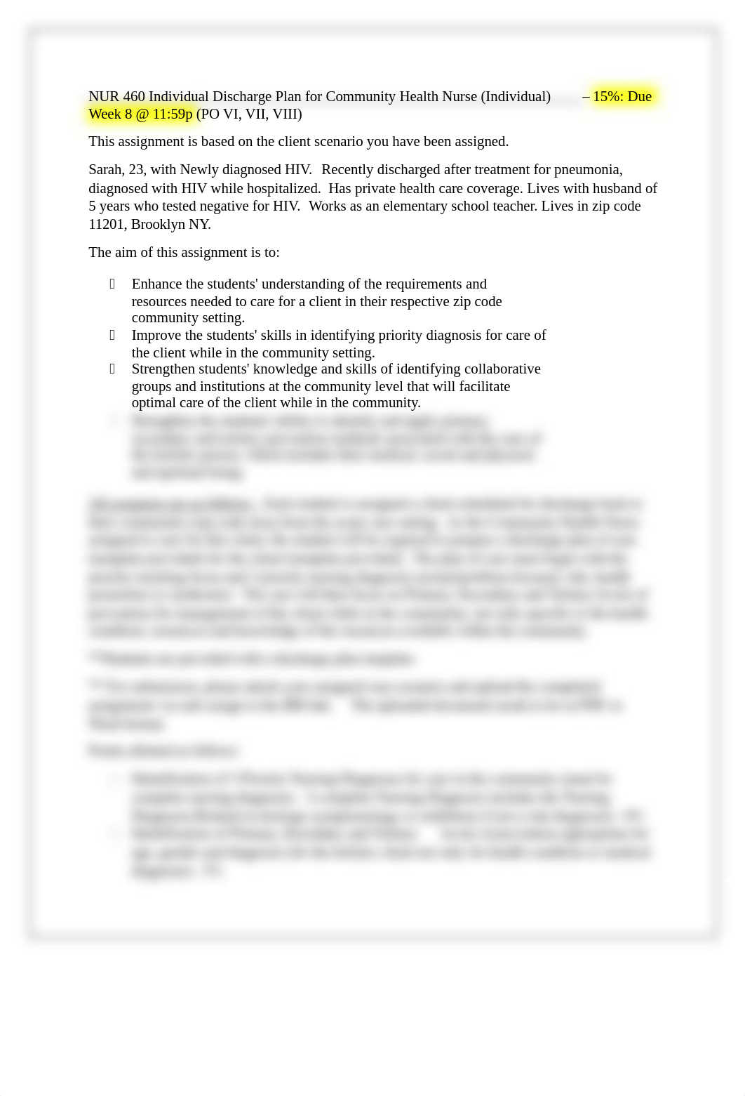 NUR 460 Community Population Health Individual Discharge Plan.docx_dmehu6onn4q_page1