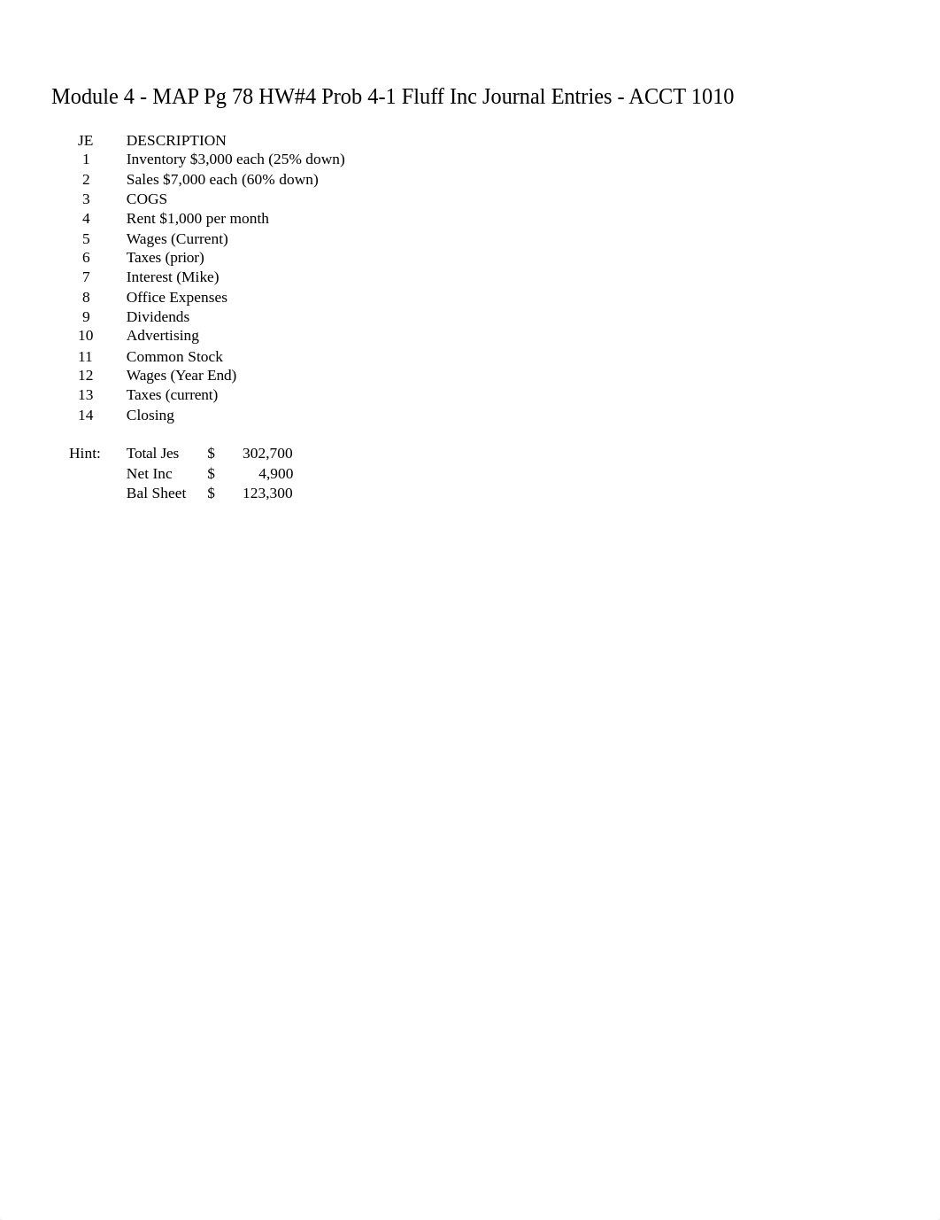 HW# 4 Mod 4 -Pg 78 -Prob 4-1 Fluff Inc.xlsx_dmei2xtxjjr_page1