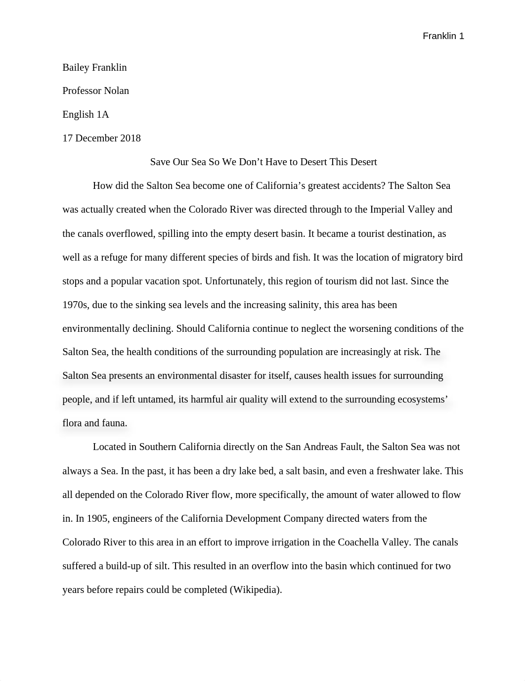 English Salton Sea Research Essay - Don't Desert the Desert_dmezh43p7rk_page1