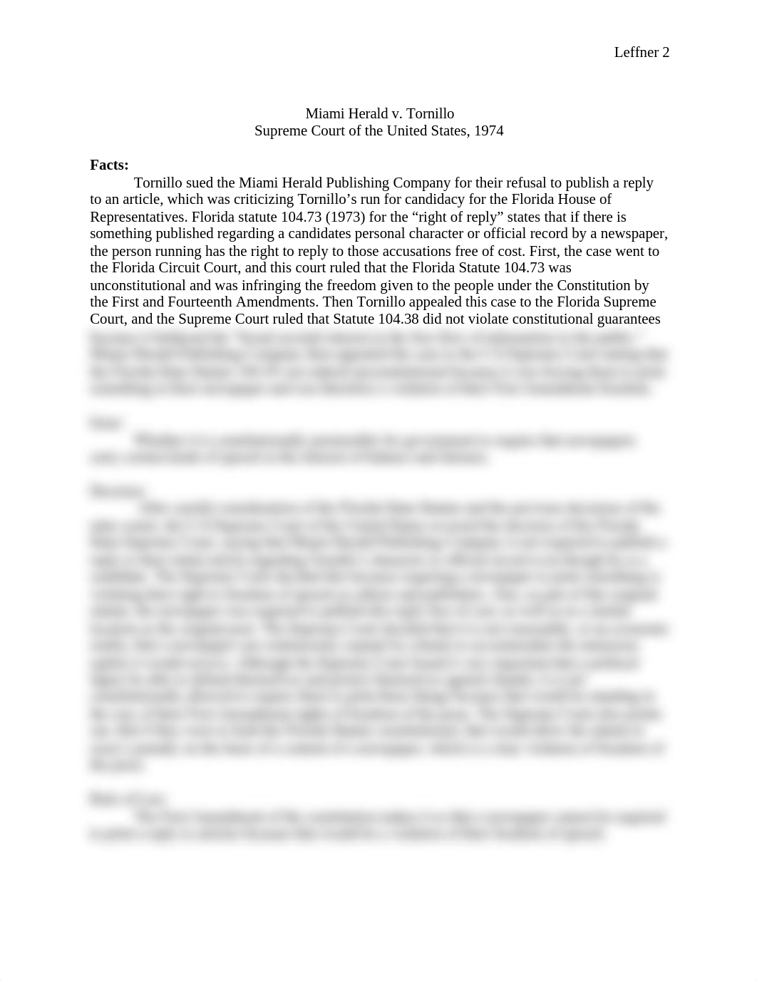 Miami Herald Publishing Co. V. Tornillo Case Brief_dmg8uf703om_page2