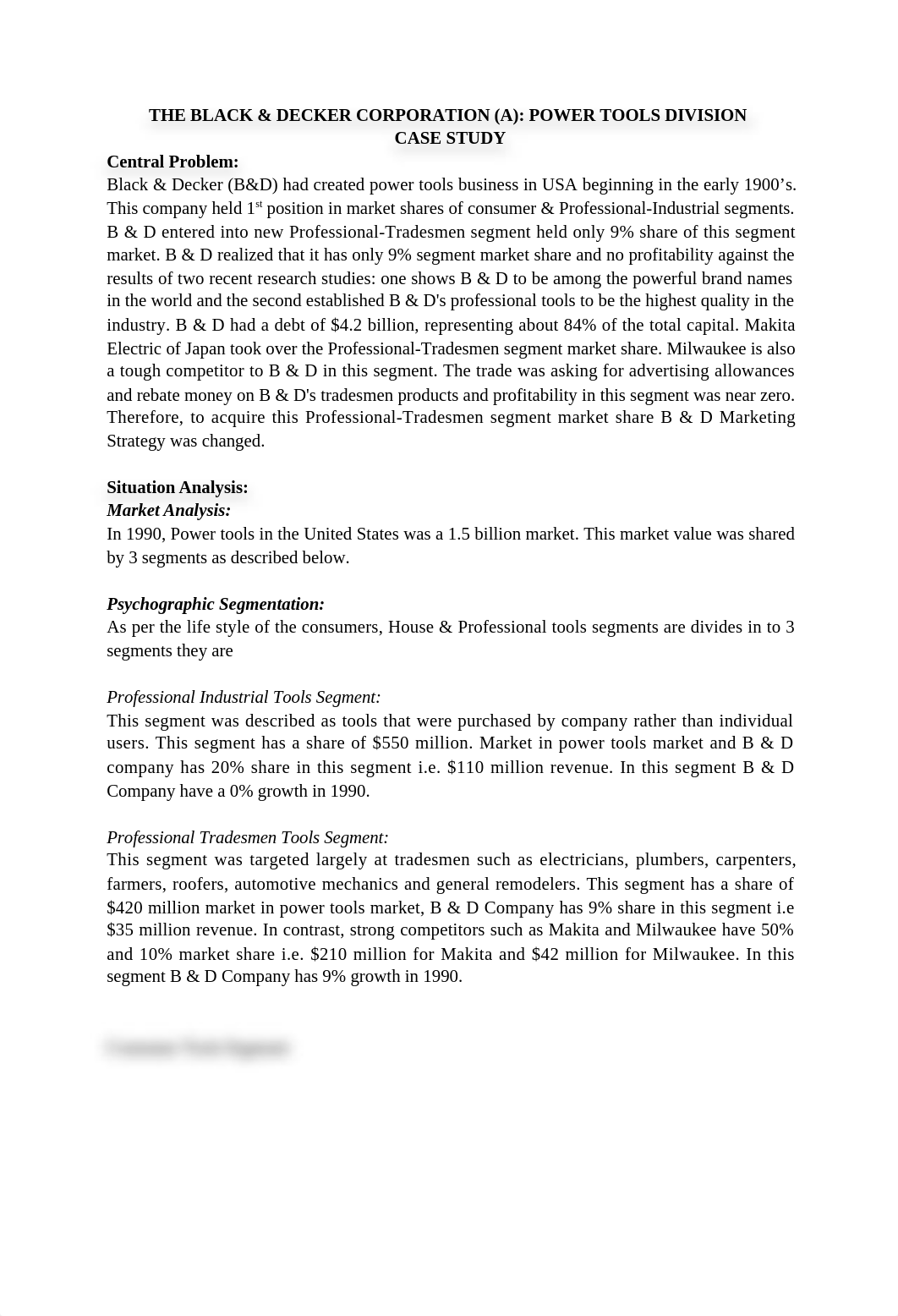 The Black & Decker Corporation (A) Power Tools Division Case Study.docx_dmh4xbcygw4_page1