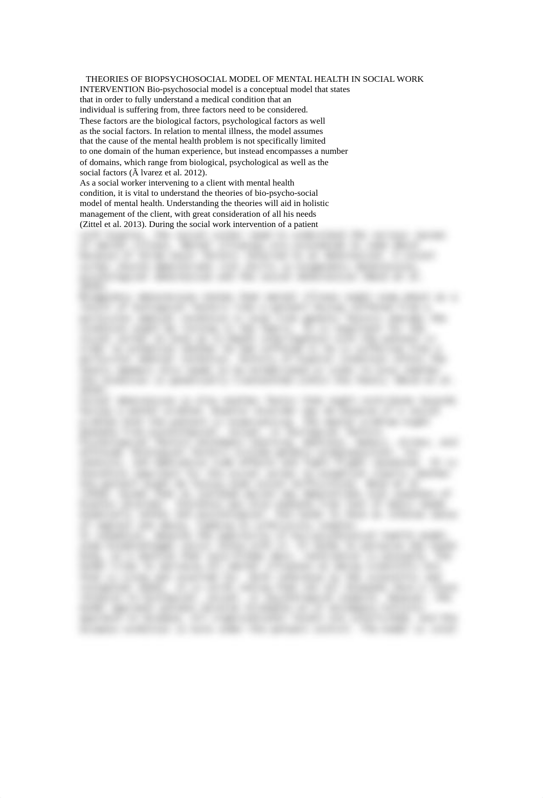 Theories of biopsychosocial model of mental health in social work intervention essay.doc_dmhkrg6xd8h_page1