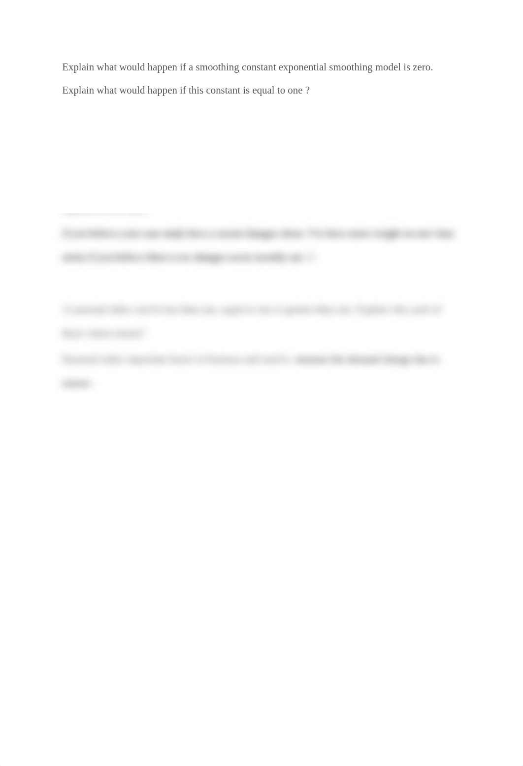 Explain what would happen if a smoothing constant exponential smoothing model is zero.docx_dmhmejt1fd3_page1