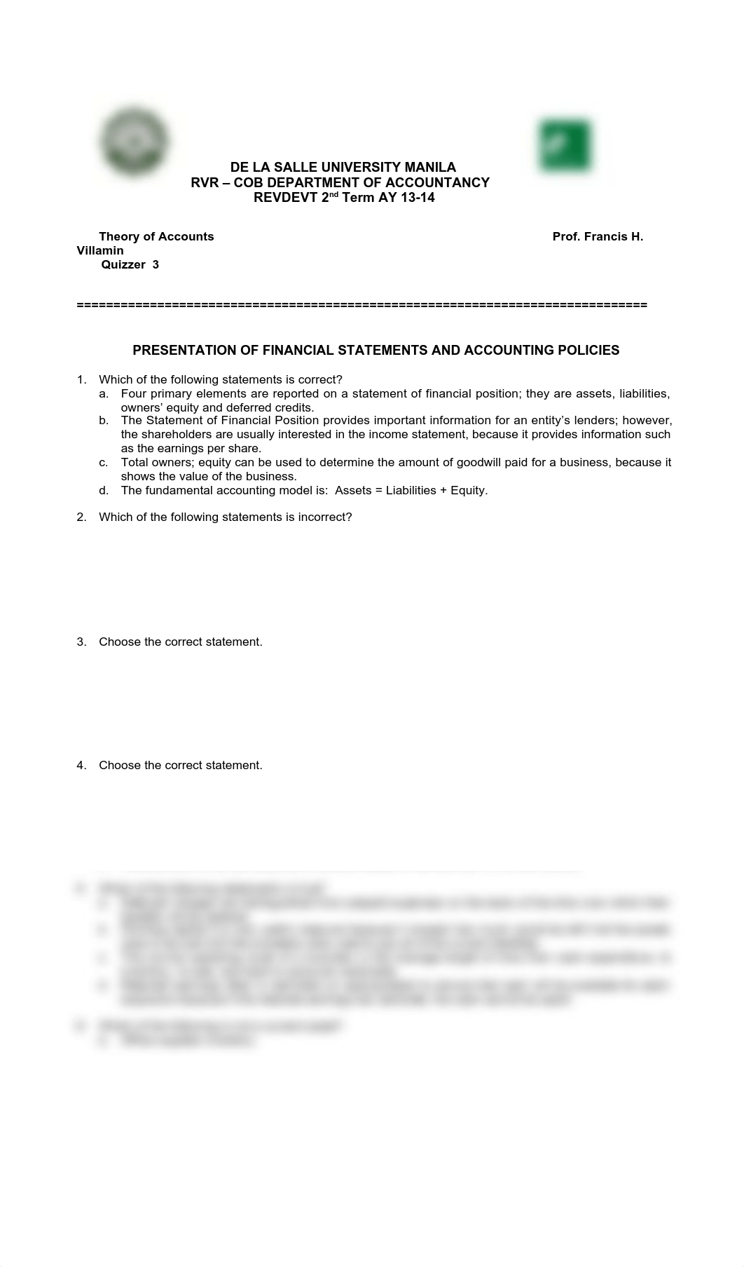 FHV DLSU Revdevt TOA Quizzer 3  Presentation of FS and Accounti_dmhz3djtyc3_page1