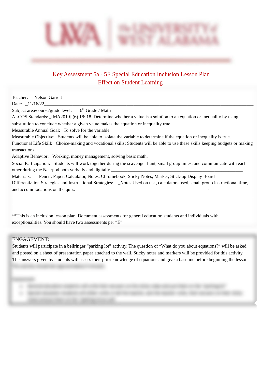 N. Garrett - KA5a - 5E Special Education Inclusion Lesson Plan Template.pdf_dmi57u0ypzt_page1