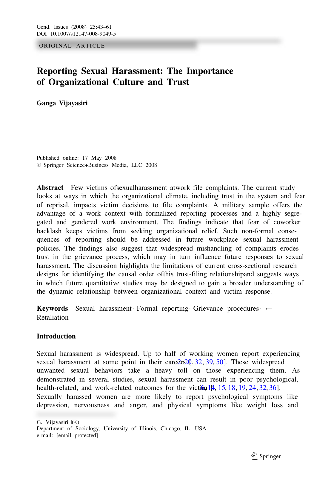 Reporting Sexual Harassment The Importance of Organizational Culture and Trust.pdf_dmi8jguyhgs_page1