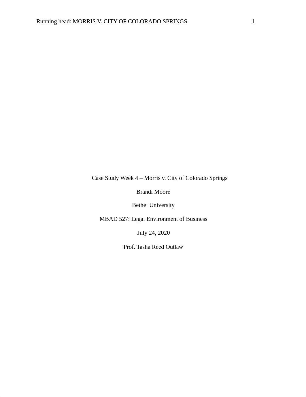 Morris v. City of Colorado Springs Case Study Week 4.doc_dmig90n8t8d_page1