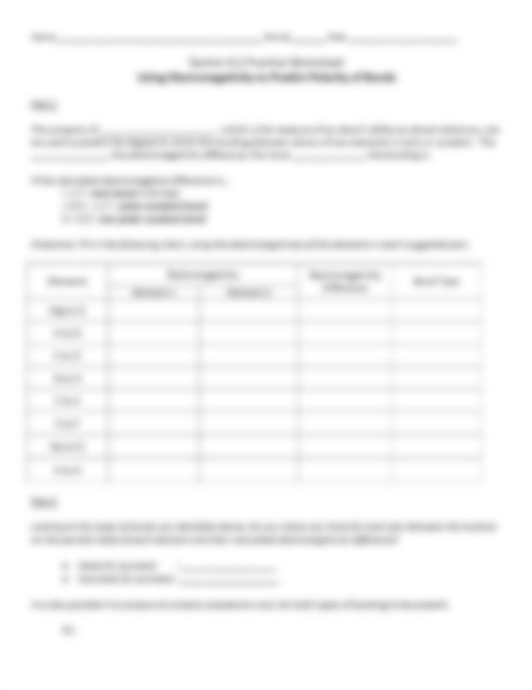 6.1 Practice Worksheet_ Using Electronegativity to Determine Bond.pdf_dmiuzhtkjok_page1