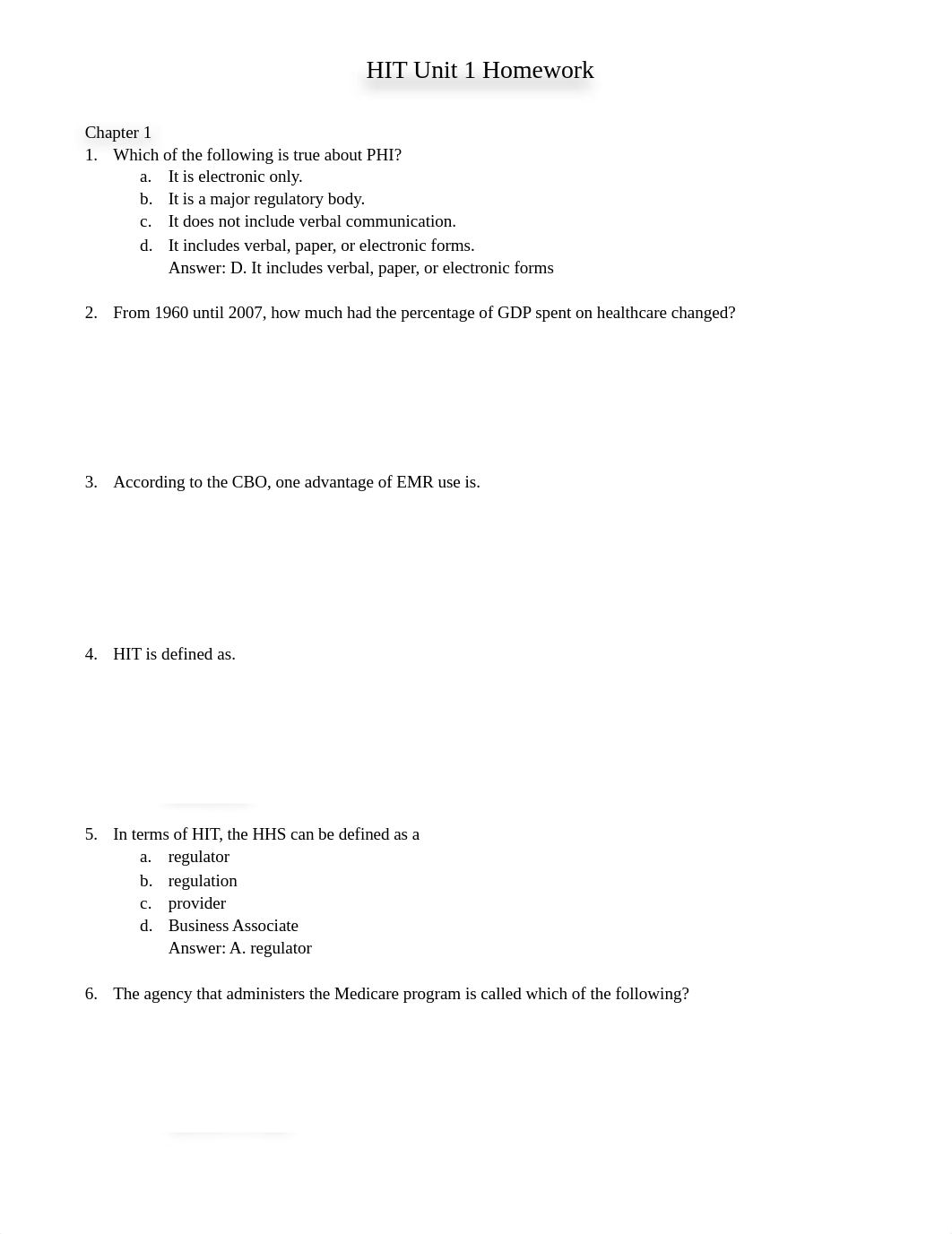 AHS 131- HIT Homework Chapter 1-4 .docx_dmj6p5ocpps_page1