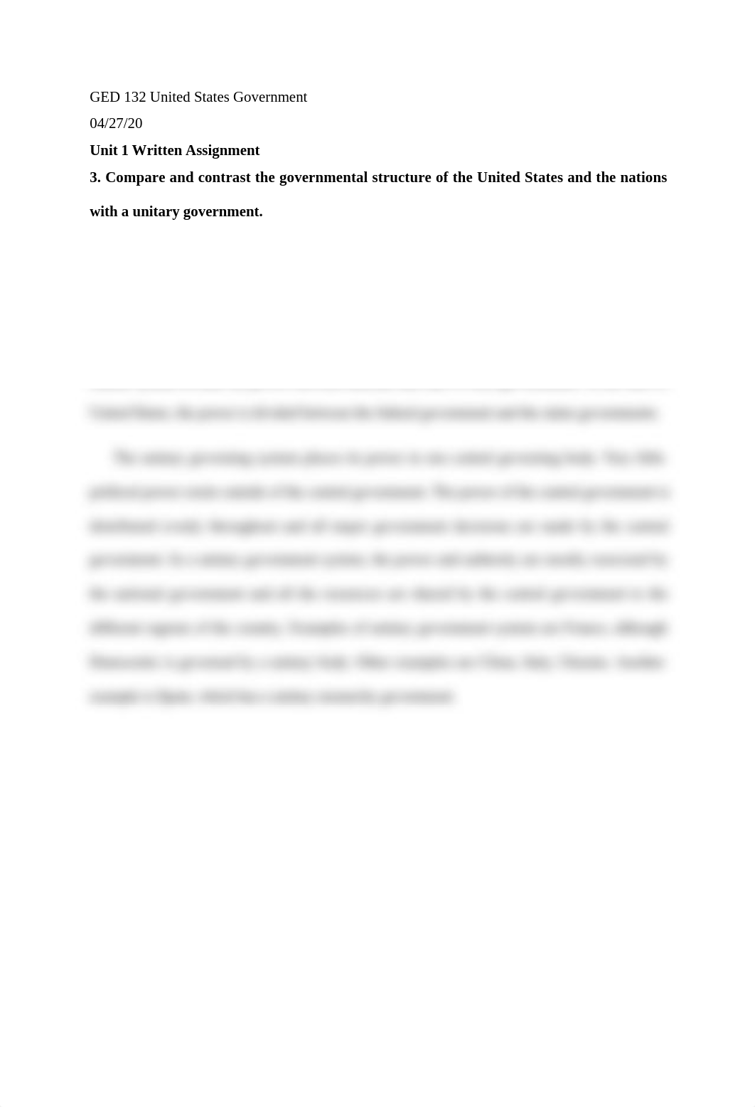 GED 132 United States Government Unit 1 Written Assignment.docx.docx_dmktv69h0o9_page1