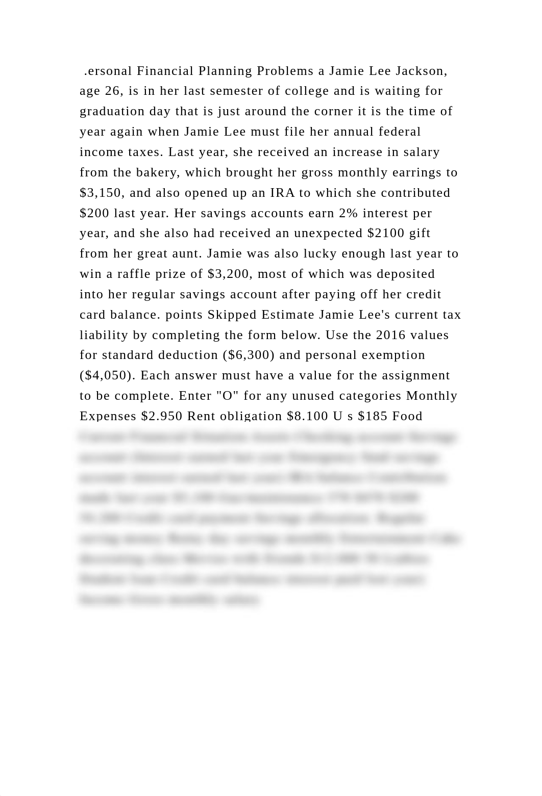 .ersonal Financial Planning Problems a Jamie Lee Jackson, age 26, is .docx_dmlawz4hem3_page2