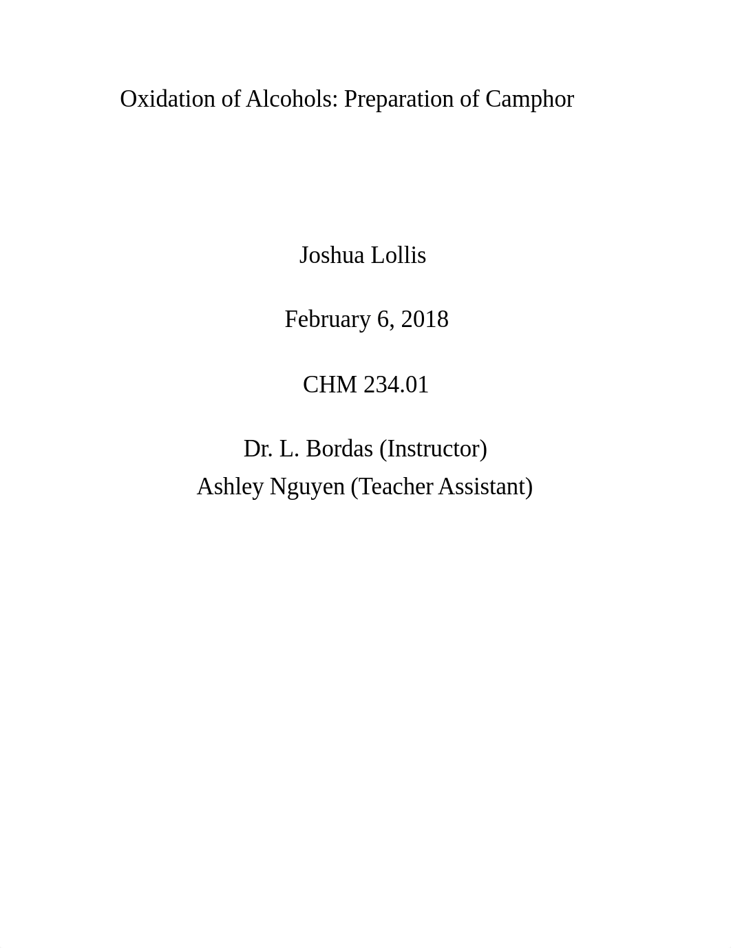 CHM 234 Oxidation of Alcohols Lab Report (1).docx_dmlhggy88ao_page1