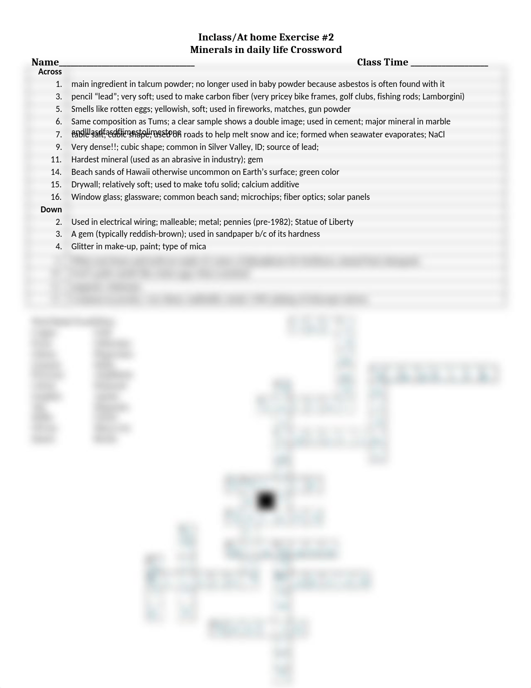 In class Assignment mineral xword - Tagged.pdf_dmmpocnzwy4_page1