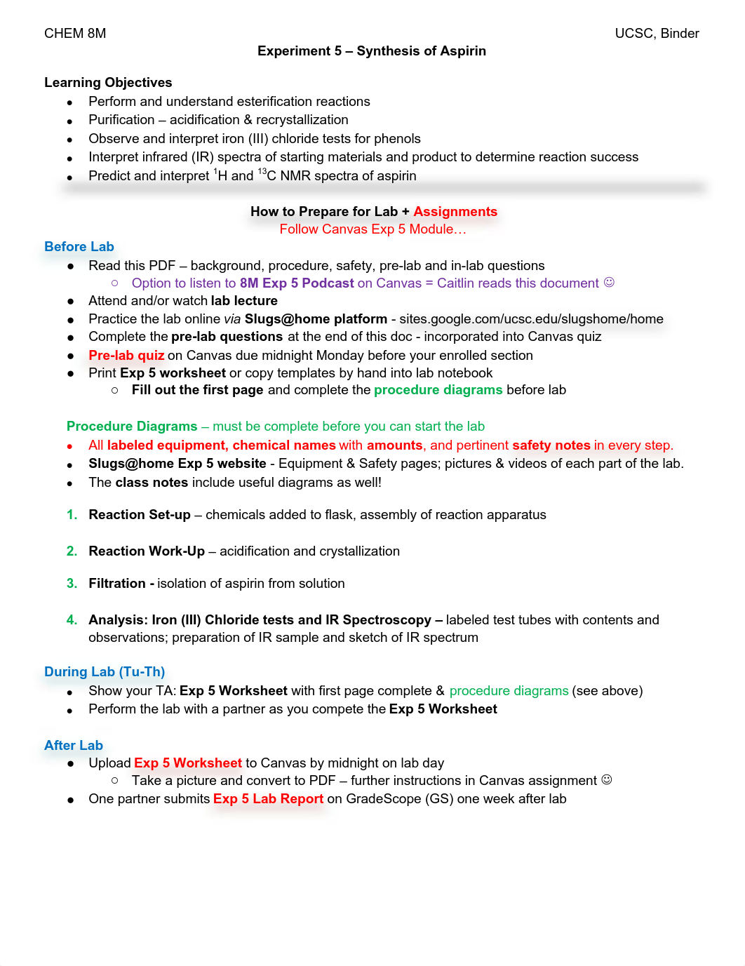 Experiment 5 - Synthesis of Aspirin.pdf_dmncywq8if9_page1