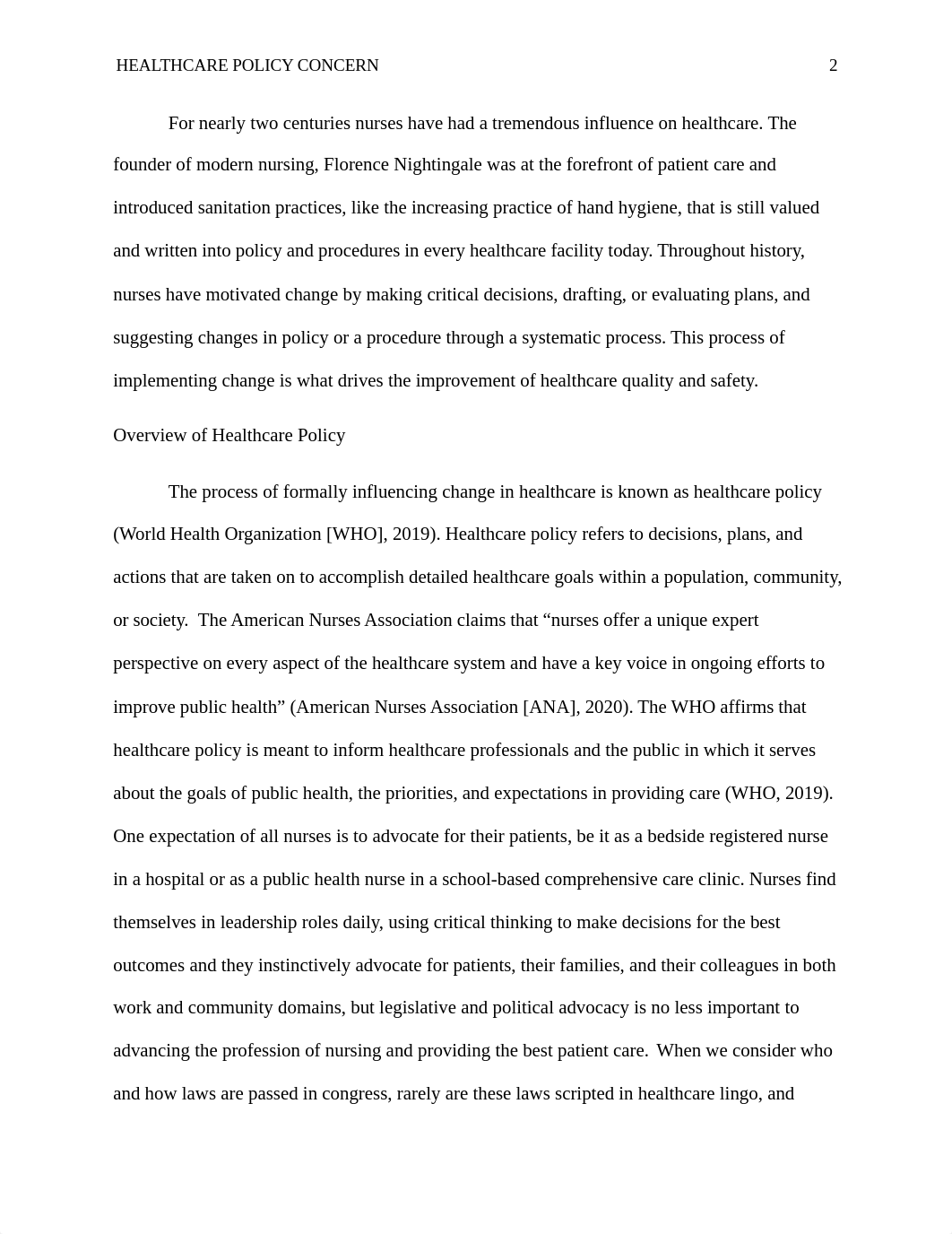 HEALTHCARE POLICY CONCERN Paper Week 2 NR506.docx_dmngz3fb3tv_page2