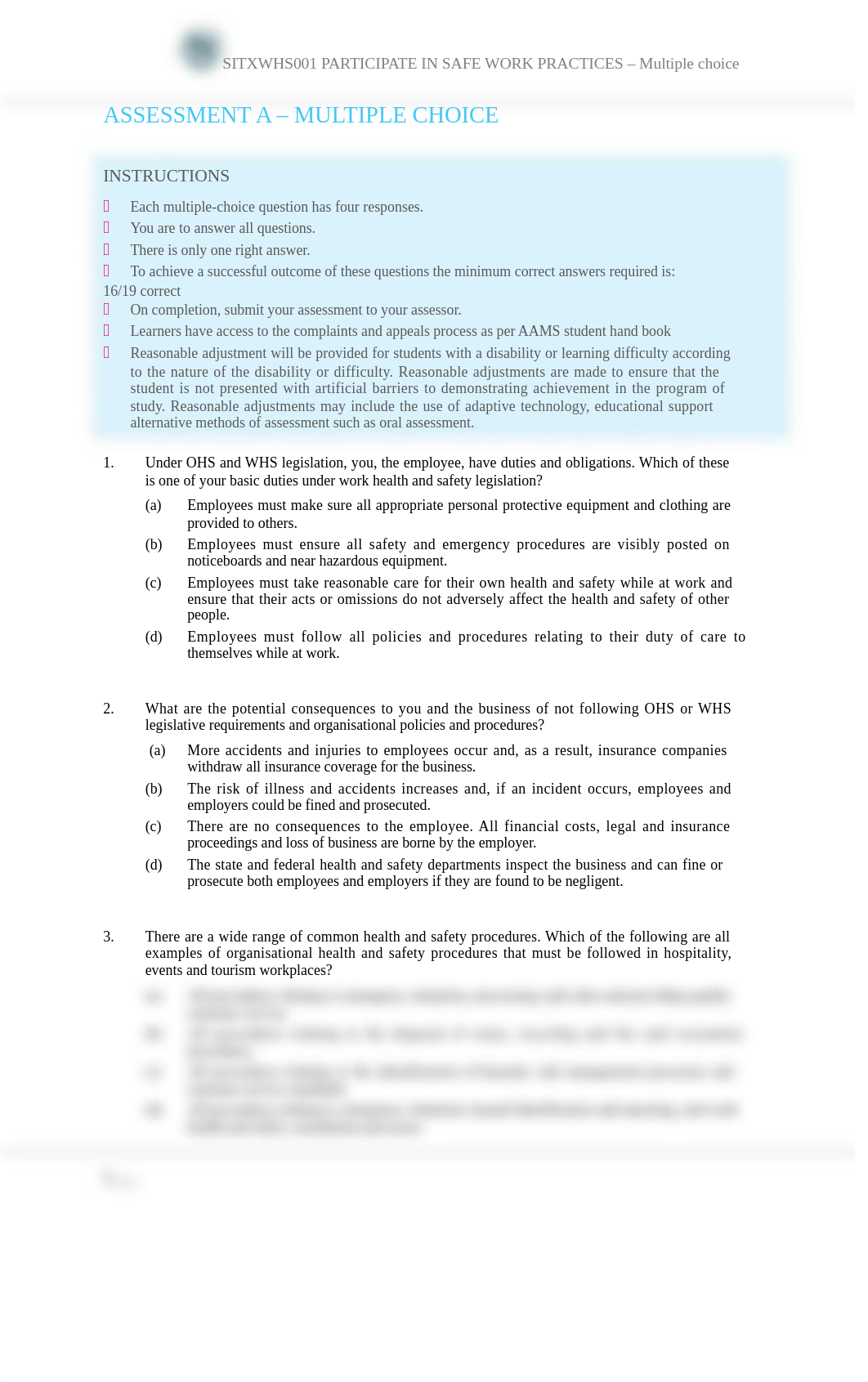 SITXWHS001_Assessment_A_Multiple-choice_V1-0.docx_dmnipyooo3g_page1